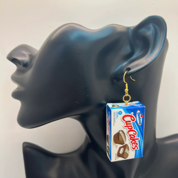 Hostess Cupcake Earrings - Snack Box Earrings - Little Debbie Earrings - Picture 8 of 8